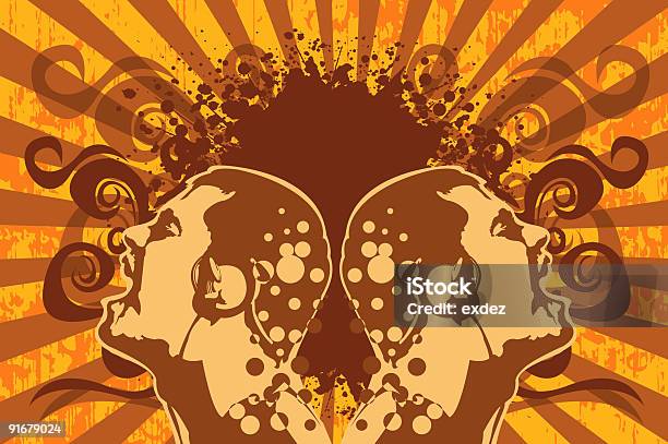 Listening Rock Music Stock Illustration - Download Image Now - Backgrounds, Funky, Child