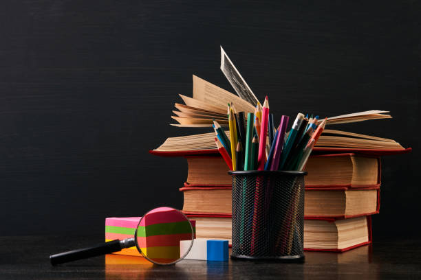 istock Books on the desk in the auditorium 916795986