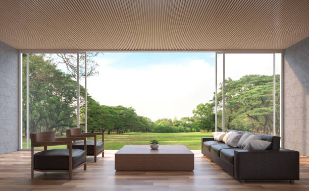 istock Modern contemporary living room 3d rendering image. 916796518