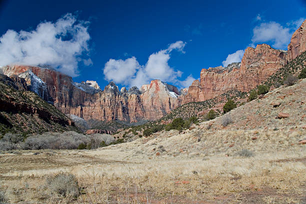 Photo of Zions National Park Blue Sky after Snowstorm