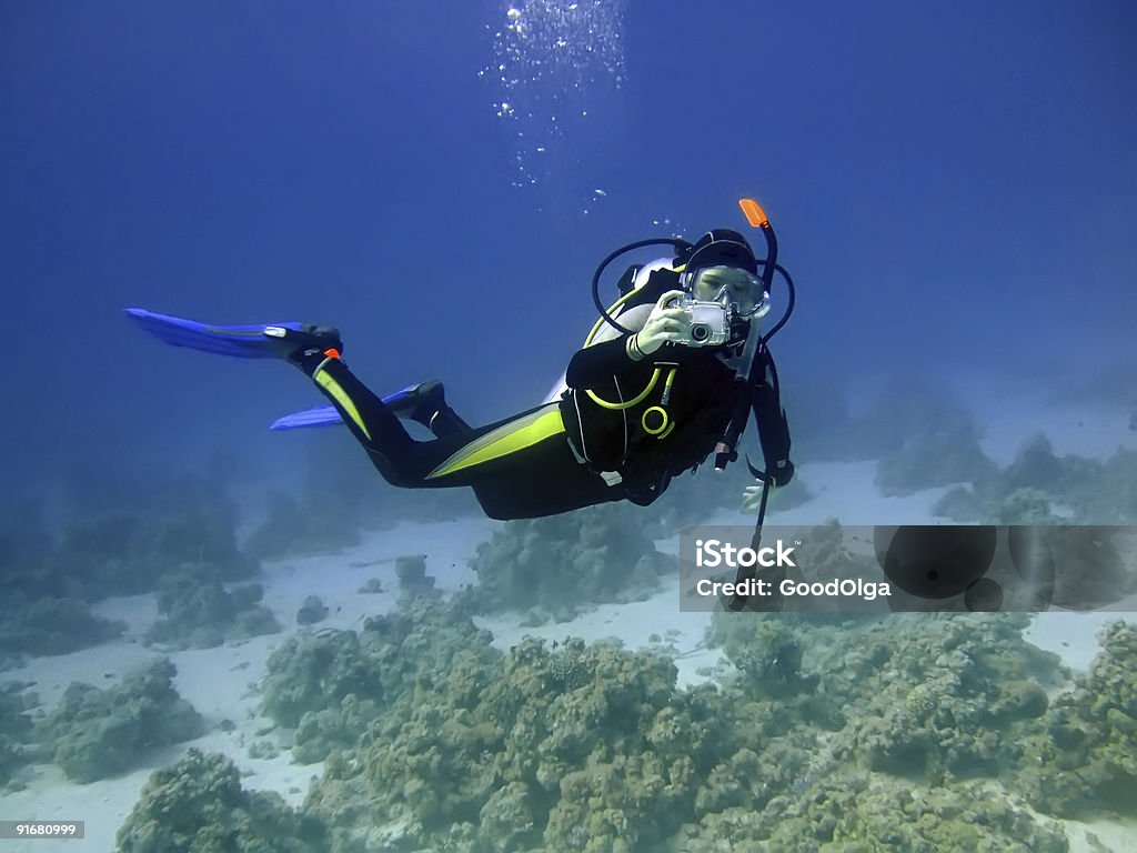 Underwater photographer  Adult Stock Photo