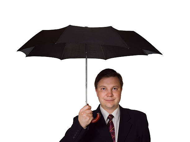hombres y sombrilla - umbrella men business businessman fotografías e imágenes de stock