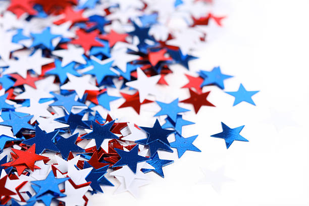 istock Patriotic red, white and blue star confetti 91681322