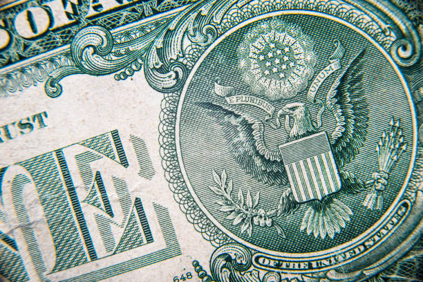 US Dollar bill, super macro, close up photo