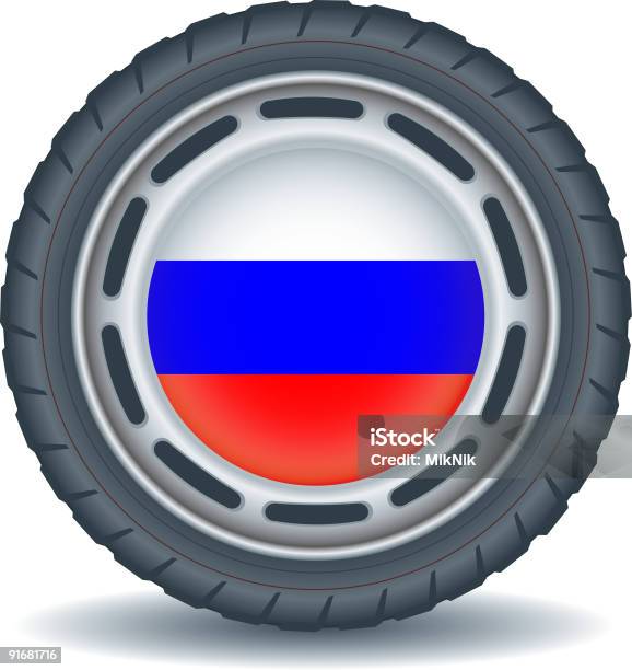 Russische Flagge Auf Dem Reifen Stock Vektor Art und mehr Bilder von Farbbild - Farbbild, Flagge, Icon