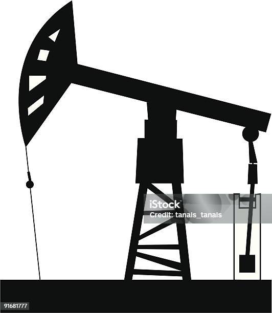 Plataforma Petrolífera - Arte vetorial de stock e mais imagens de Bomba Petrolífera - Bomba Petrolífera, Branco, Broca