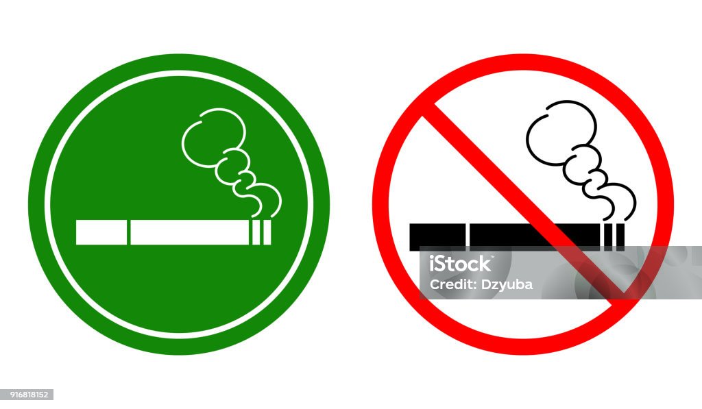 Tanda Stop Rokok Tanda Bebas Rokok Dan Area Merokok Ilustrasi Stok - Unduh Gambar ...