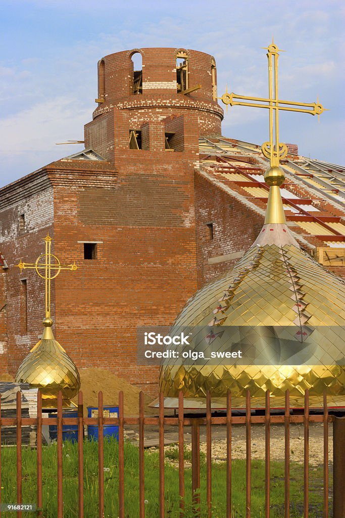 Bauarbeiten an der Kirche - Lizenzfrei Arbeiten Stock-Foto