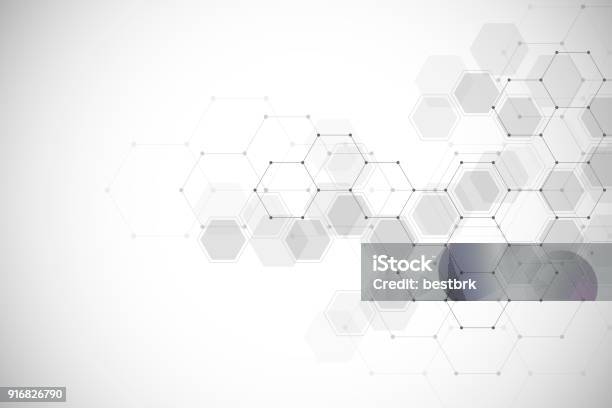 Abstract Medical Background With Molecules Structure Stock Illustration - Download Image Now