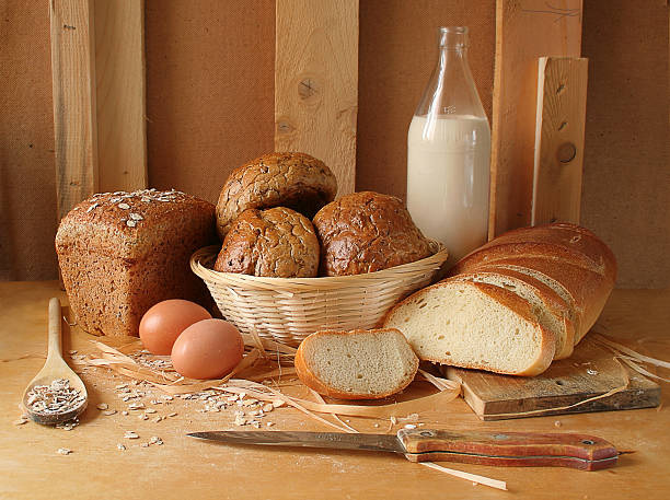 still life with bread stock photo