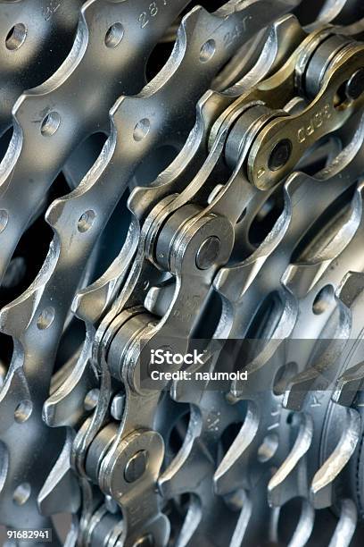 Rear Mtb Cassette With Chain Stock Photo - Download Image Now - Alloy, Bicycle, Bicycle Chain