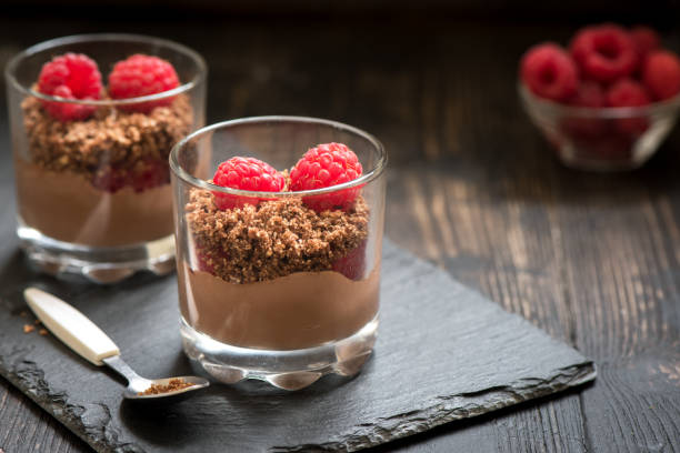 istock Chocolate dessert with raspberries 916832740