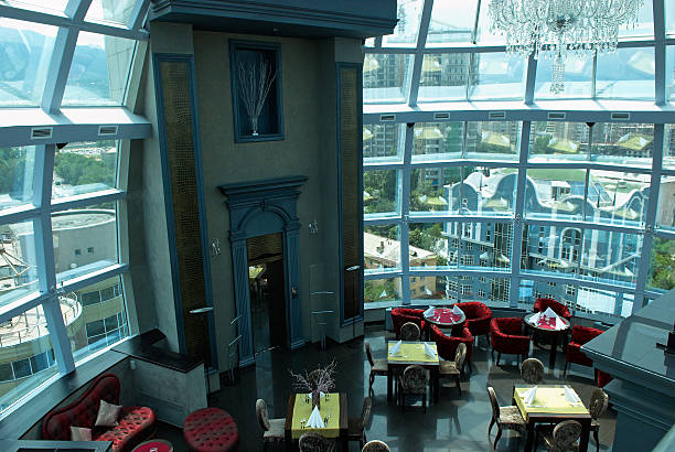 istock Interior of the restaurant under glass dome 91683517