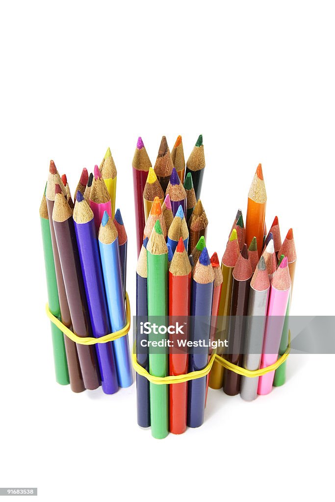 Pacchetti di matite di colore - Foto stock royalty-free di Fascio