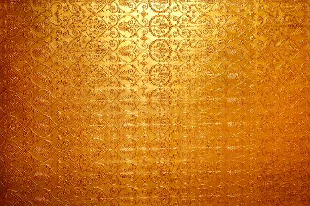 istock Photo bright golden ornamental wall 916835648
