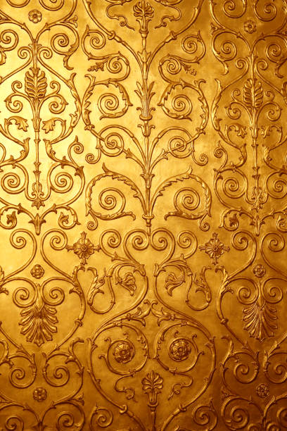 istock Photo bright golden ornamental wall 916836624
