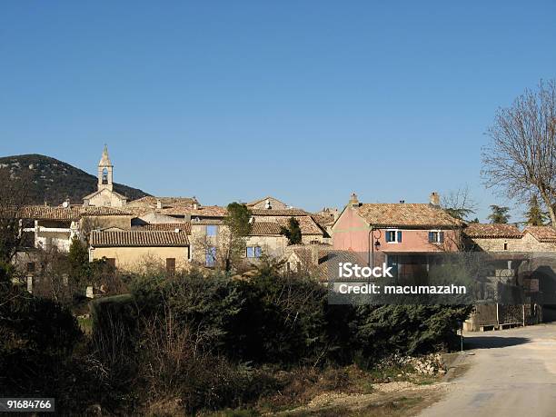 Provencal Village Of Fons Sur Lussan Stock Photo - Download Image Now - Building Exterior, Built Structure, Church