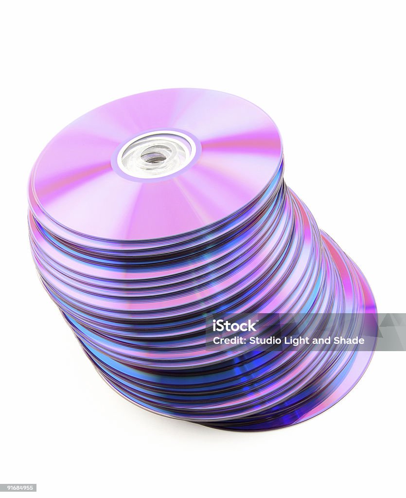 Spadające stos z fioletowym CD - Zbiór zdjęć royalty-free (Abstrakcja)