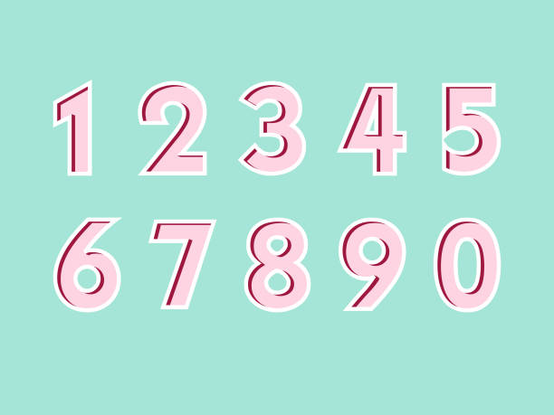 istock (Element) set of ten numbers form zero to nine, number flat design 916851856