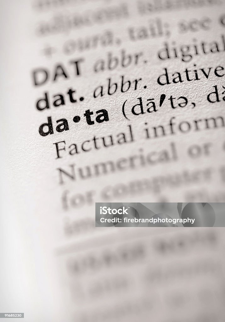 Dicionário série de informações: Os dados - Foto de stock de Dados royalty-free
