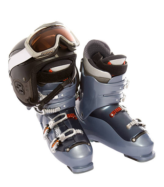 istock Ski boot's helmet and mask goggles 91685285