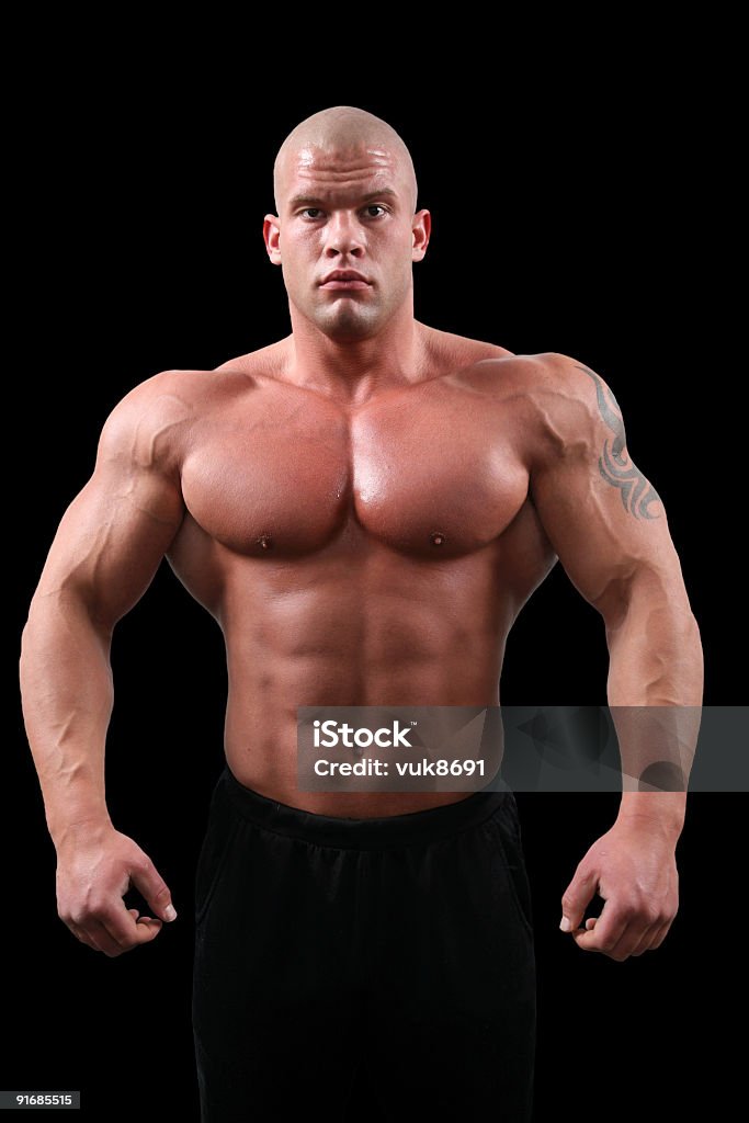 Bodybuilder e ultimate fighter - Foto de stock de Abdômen Humano royalty-free