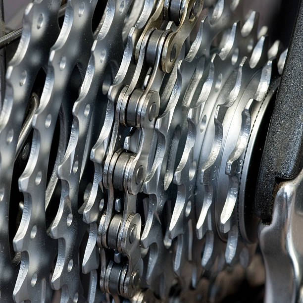 istock Rear MTB cassette with chain 91685623