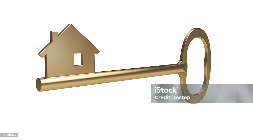 Golden Asamblea clave (Mortgage símbolo - Foto de stock de Tecla Inicio libre de derechos