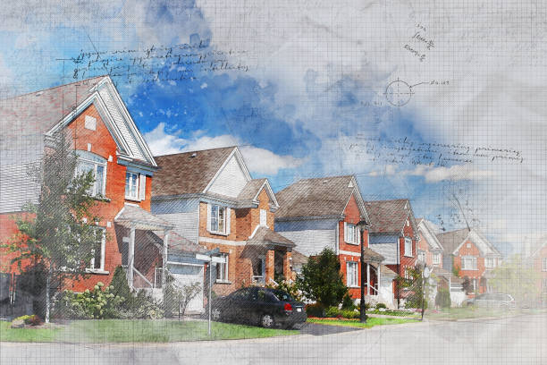Residential Street with Grunge Effect