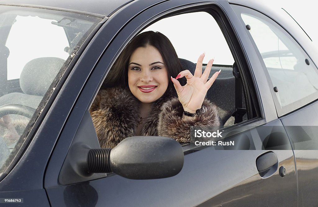 Mulher feliz - Royalty-free Carro Foto de stock