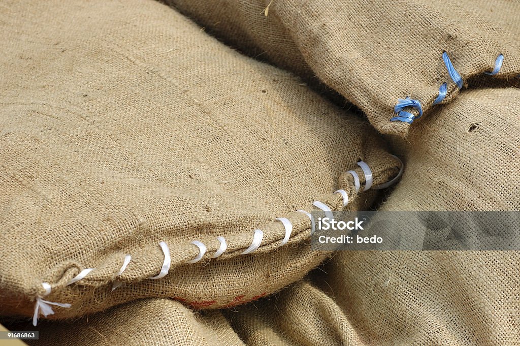 Pilha de sacos Aniagem de Cânhamo - Foto de stock de Saco - Bolsa royalty-free