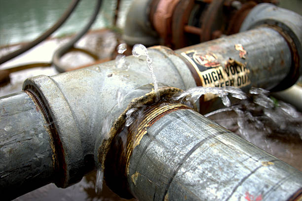 istock A metal plumbing pipe that is leaking water 91687222