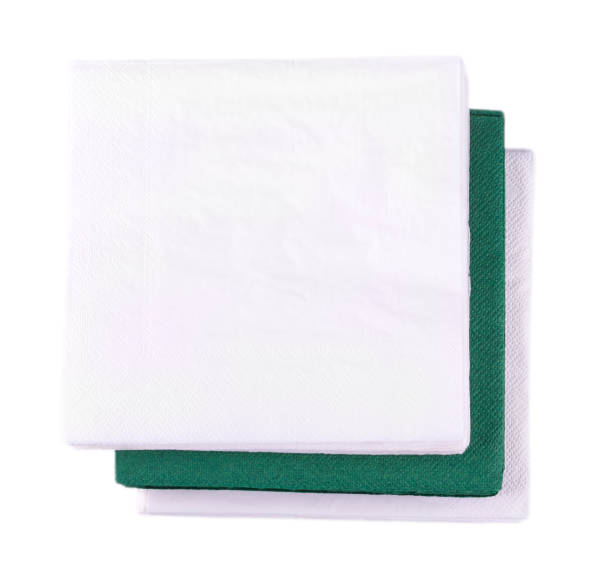 istock Green napkins isolated on white background. 916875902