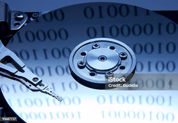 Hard Disk Stock Photo - Download Image Now - Archives, Binary Code, Blue