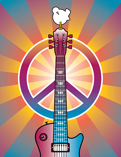 Tribute To Woodstock  1969 stock illustrations