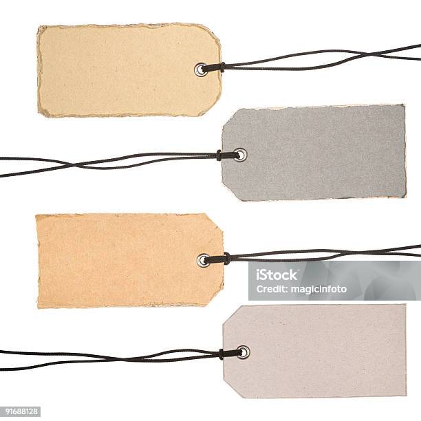 Conjunto De Etiquetas De Cartón Foto de stock y más banco de imágenes de Beige - Beige, Blanco - Color, Cartón