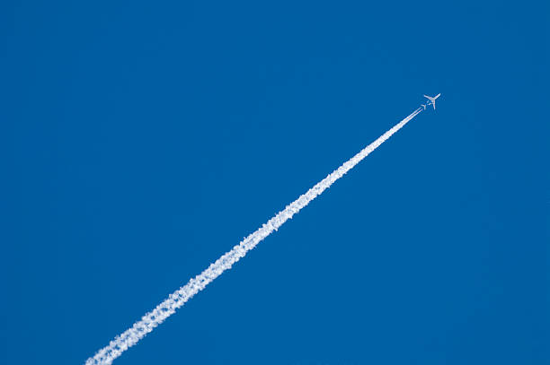 Air liner in the sky stock photo