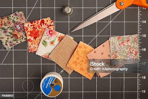 Sewing Materials Stock Photo - Download Image Now - Art and Craft Equipment, Color Image, Cutting Mat