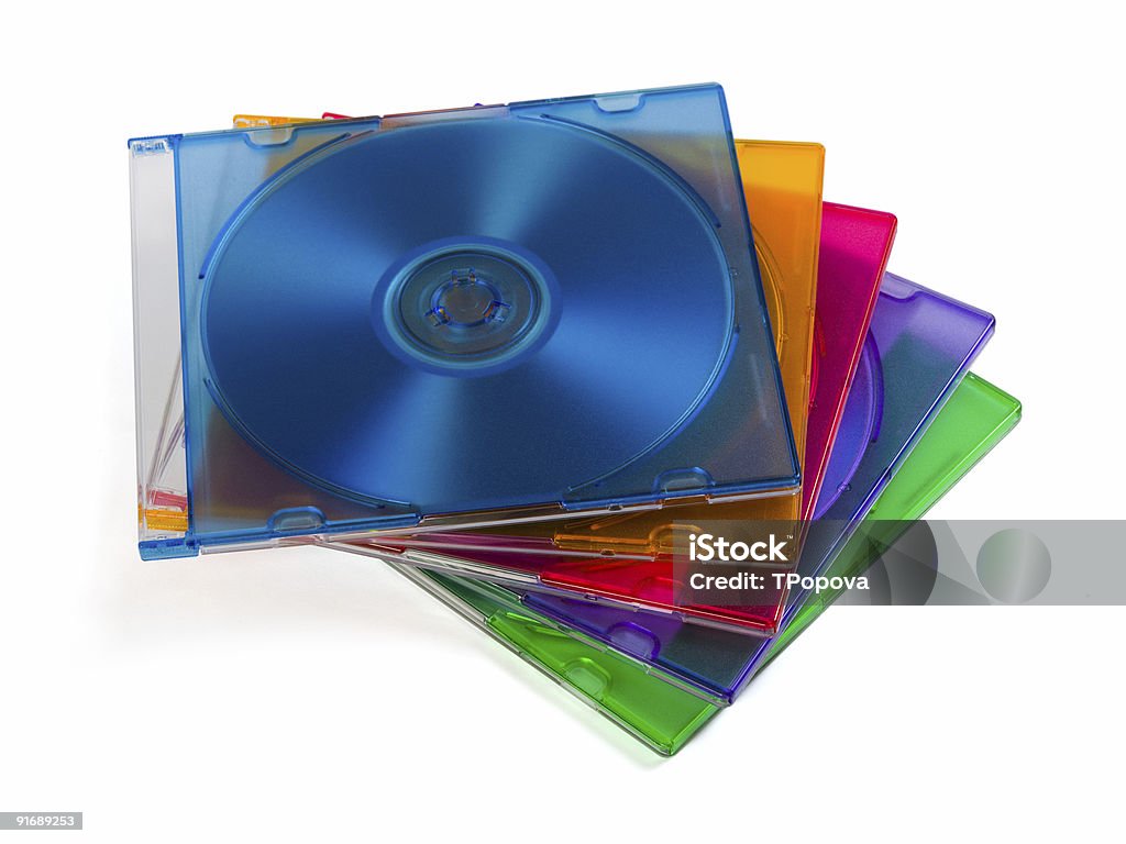 Computer disks in multiciolored boxes  Advice Stock Photo