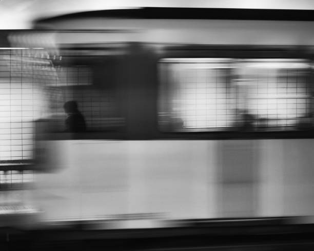 istock Subway car with passengers that look like ghosts. 916895208
