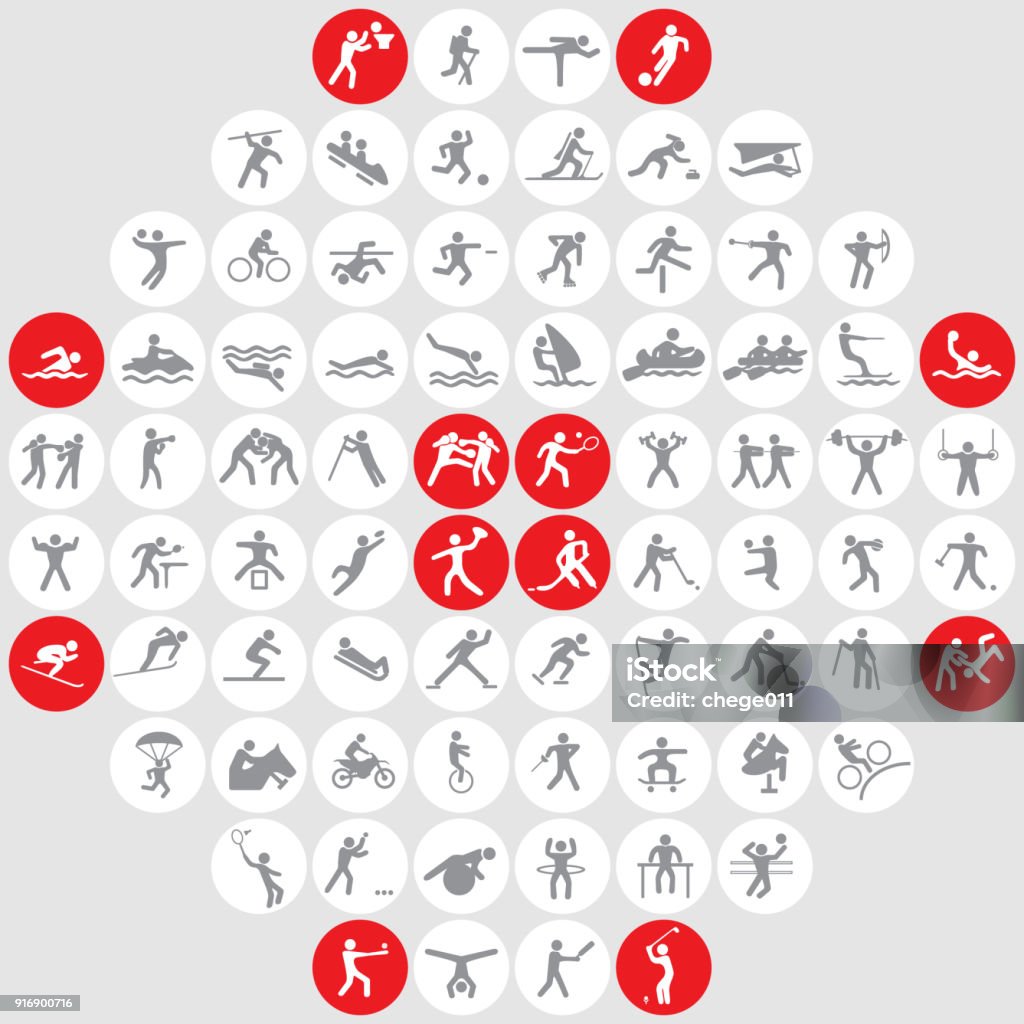 sports icons set. sports icons set on a white background with a shadow. Free Running stock vector