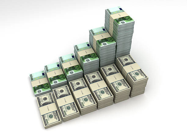 istock Dollar and Euro currency balance graph 91690082