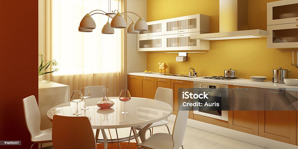 Moderne Küche interior - Lizenzfrei Abluftventilator Stock-Foto