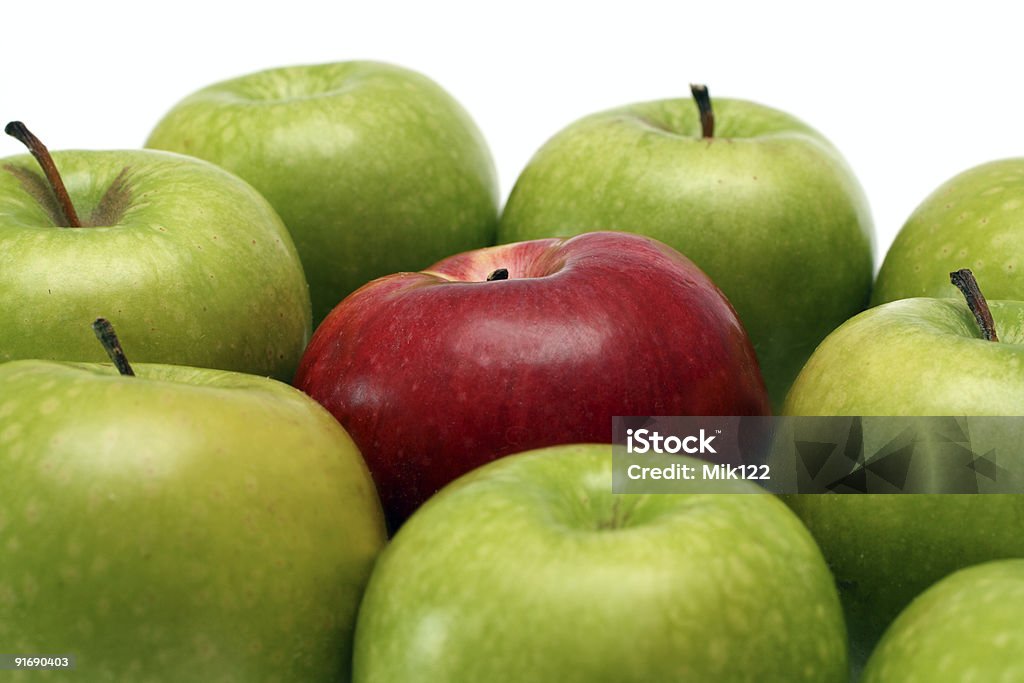 Separación conceptos con manzanas - Foto de stock de Manzana libre de derechos