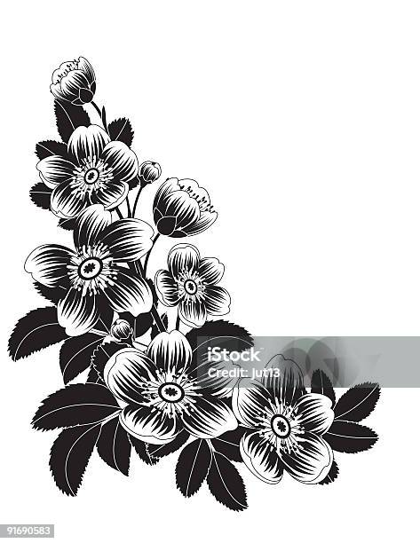 꽃 0명에 대한 스톡 벡터 아트 및 기타 이미지 - 0명, 검은색, 꽃 나무