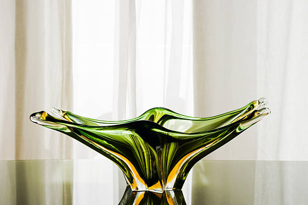 Green Murano Glass  Plate  murano stock pictures, royalty-free photos & images