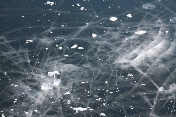istock Ice surface on a frozen lake 916906952