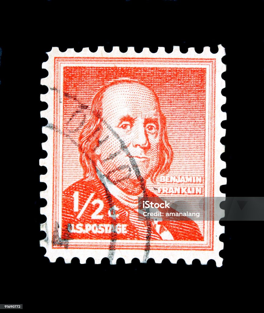 Benjamin Franklin Selo Postal - Royalty-free EUA Foto de stock