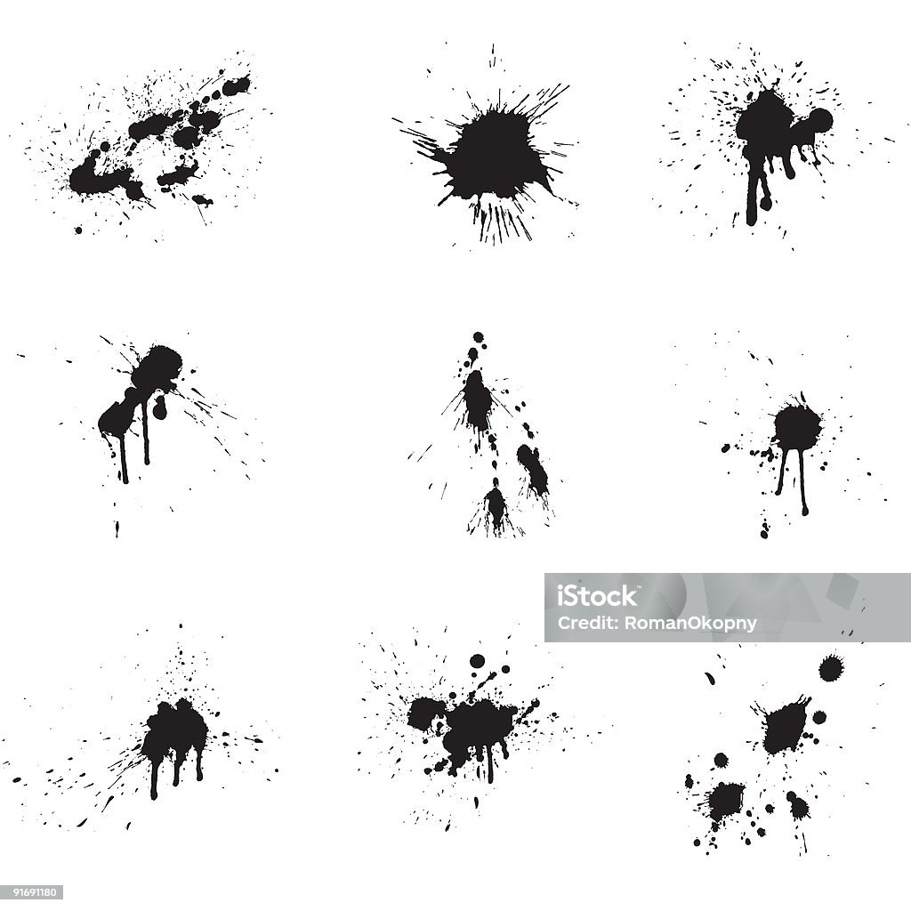 Verschiedene Schwarze blots - Lizenzfrei Abstrakt Stock-Illustration