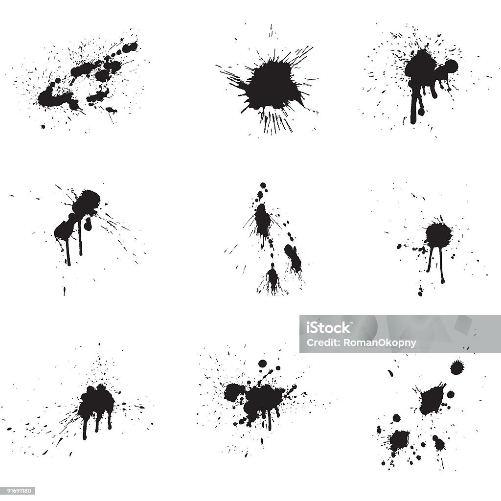 さまざまなブラック blots - しずくのロイヤリティフリーストックイラストレーション